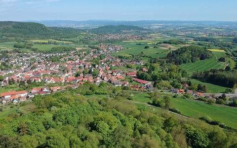 Luftaufnahme meines Heimatortes Schauenburg-Hoof mit DJI-Spark